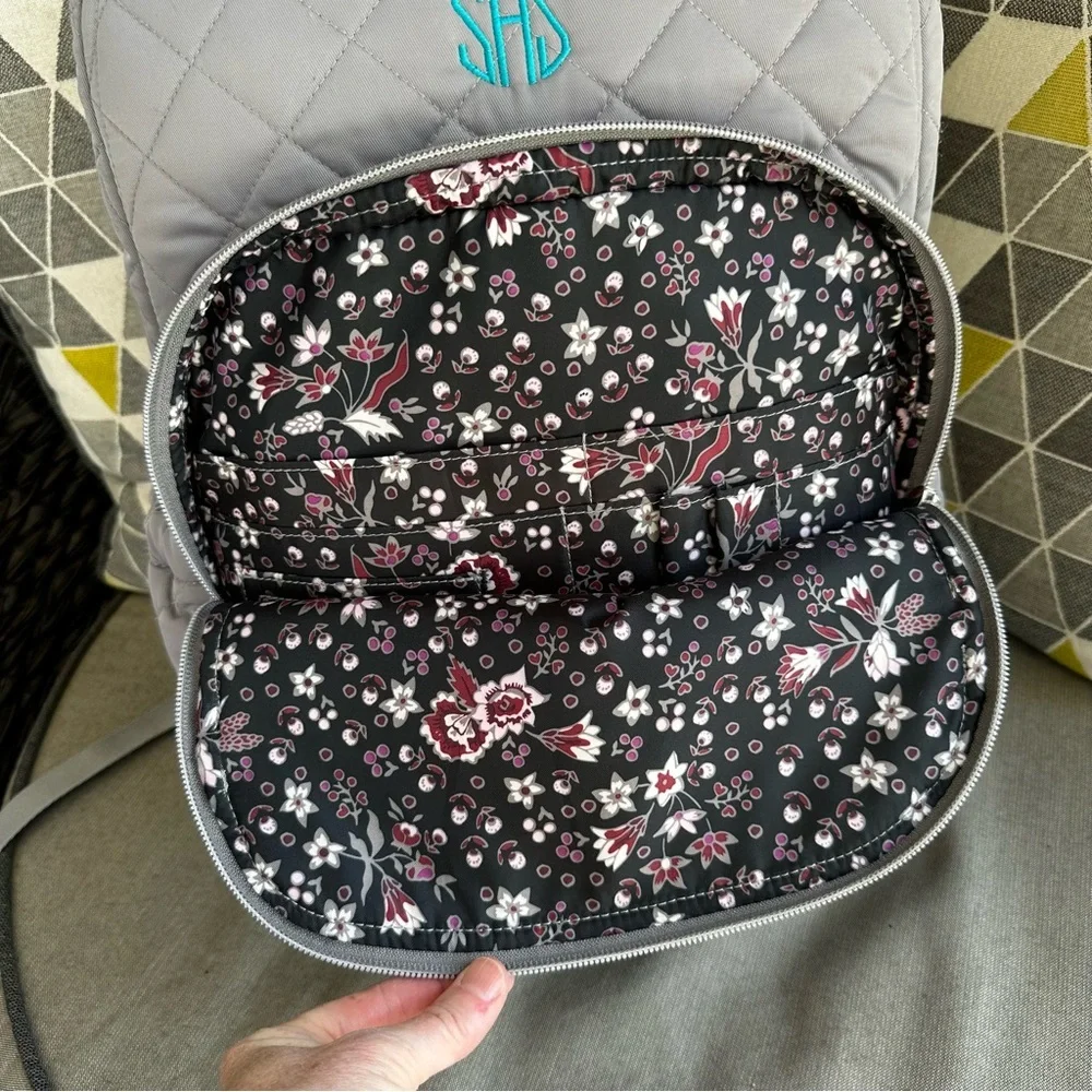 Vera Bradley Tranquil Gray Campus Backpack in Performance Twill